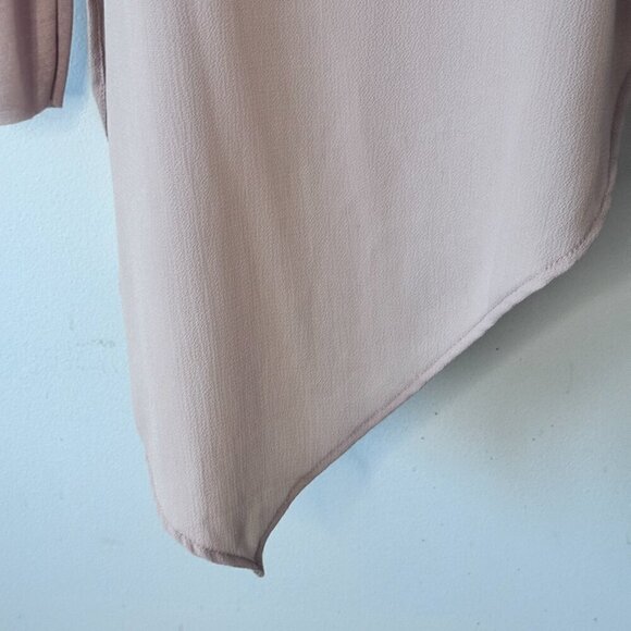 Zara Asymmetrical Long Sleeve Top Dusty Pink/Beige - Size Small - Picture 4 of 10